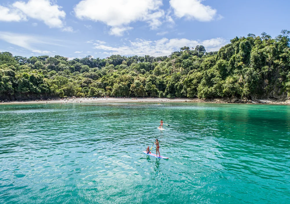 Stand-up paddling on the Pacific coast